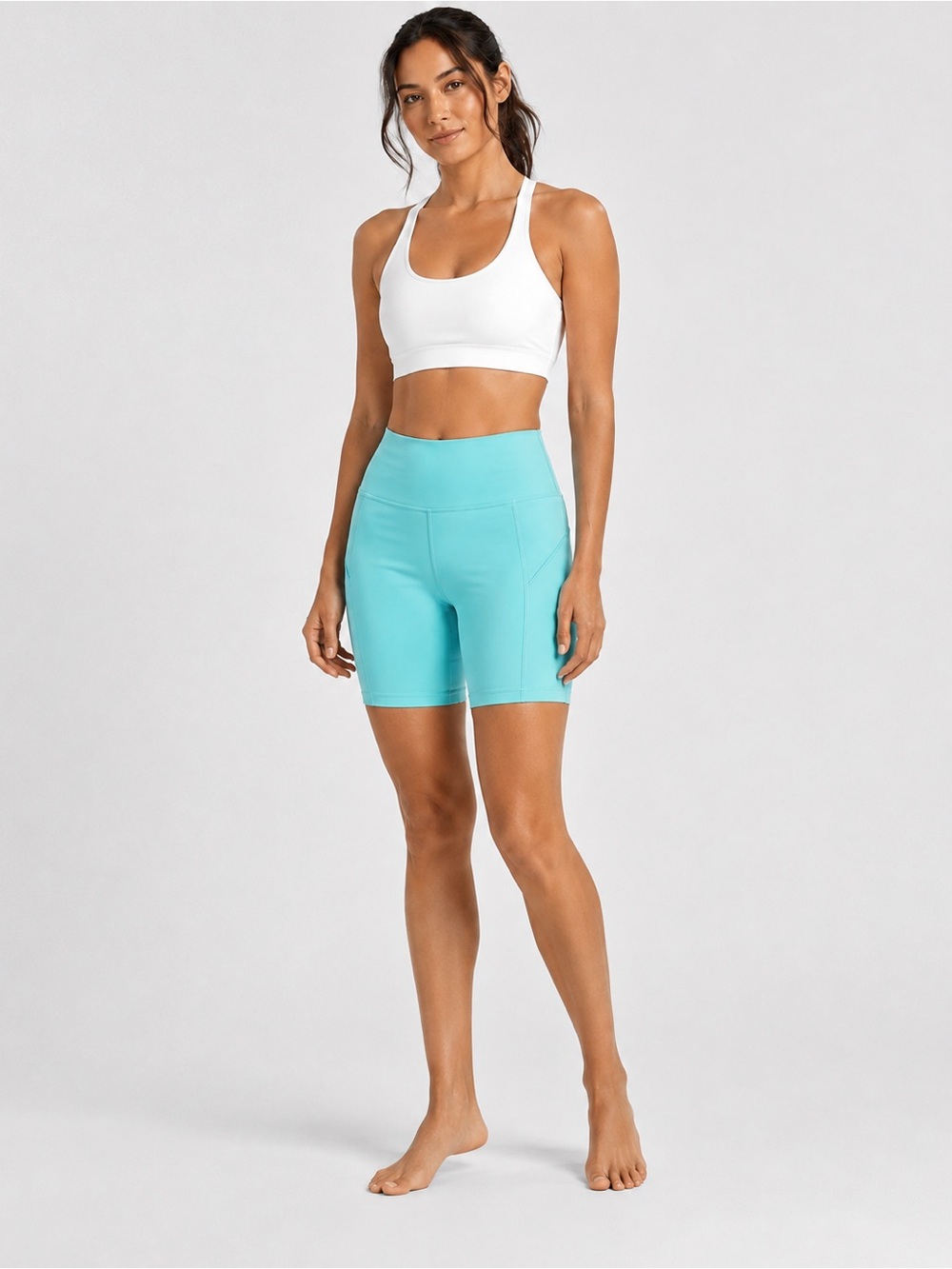 Lululemon Aqua Blue On Pace Biker‎ Short